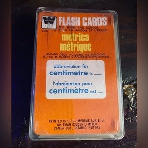 Vintage Rare metric learning Flash Cards​ with plastic case metric imperial